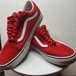 Vans Red and White Sneakers